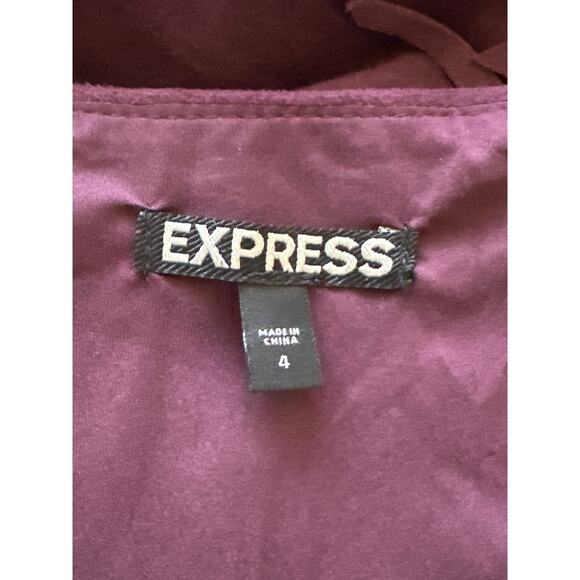 VTG Express Asymmetrical Fringe Mini Midi Skirt 4 Plum City Boho Country Western - Picture 7 of 12